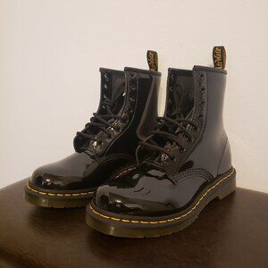 Dr. Martens 1460 8-Eye Black Patent Glossy Combat Boots Size 8L 7M